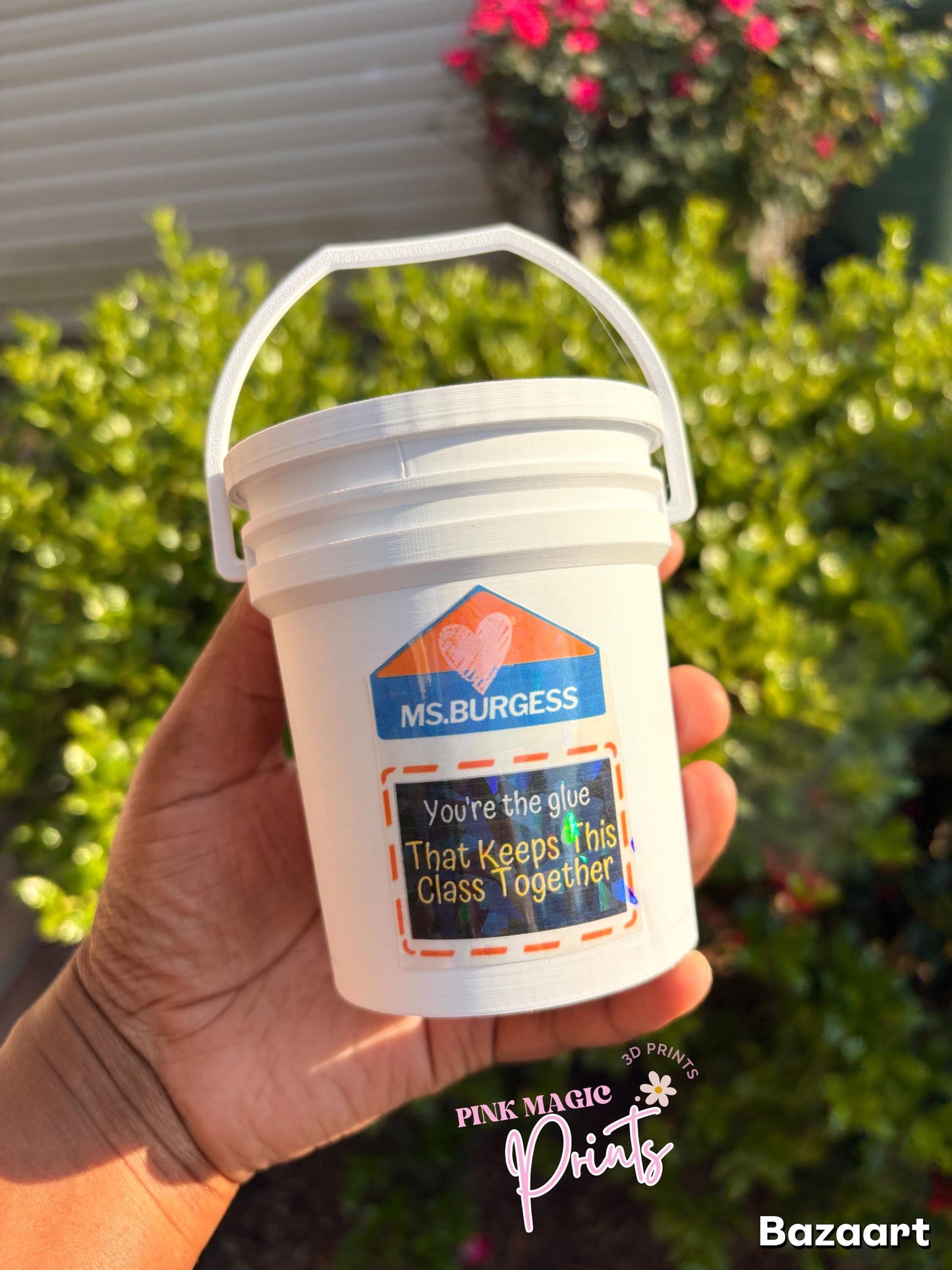 Teacher Mini Gift Bucket, Teacher Gift,  Teacher Appreciation gift, Pencil Holder, Christmas Teacher Gift, End of Year Gift for Teacher