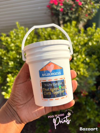 Teacher Mini Gift Bucket, Teacher Gift,  Teacher Appreciation gift, Pencil Holder, Christmas Teacher Gift, End of Year Gift for Teacher